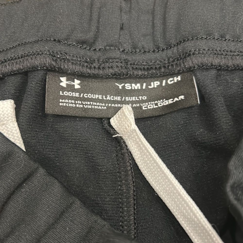 Black boys small youth under armor drawstring pants athletic pockets no holes - Picture 4 of 6